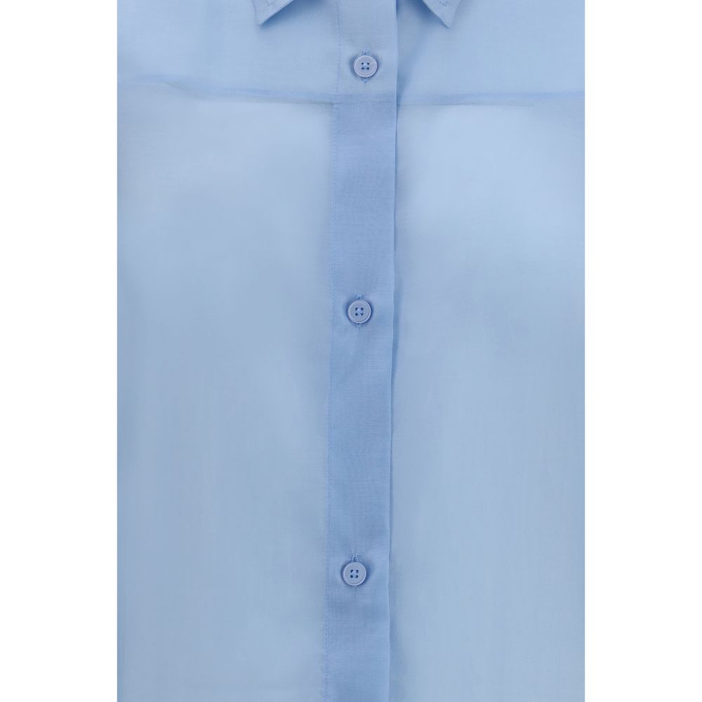 The Latest Blaues Wollkleid Oves Aries Hemd