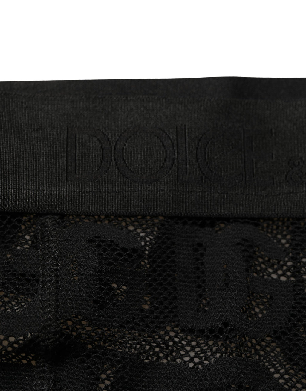 Dolce & Gabbana Schwarze Strumpfhose mit durchgehendem Logo-Print