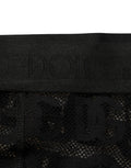 Dolce & Gabbana Schwarze Strumpfhose mit durchgehendem Logo-Print