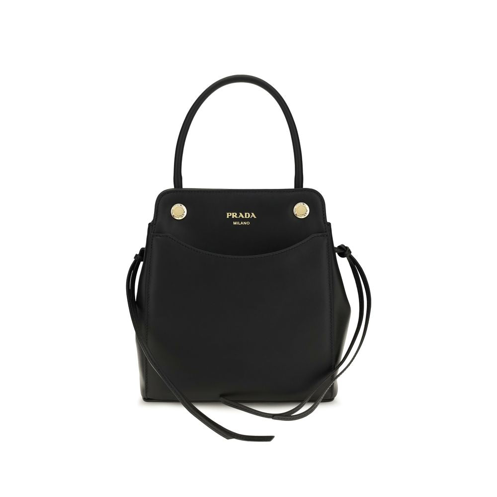 Prada Schwarze Bos Taurus Kalbsleder Schultertasche