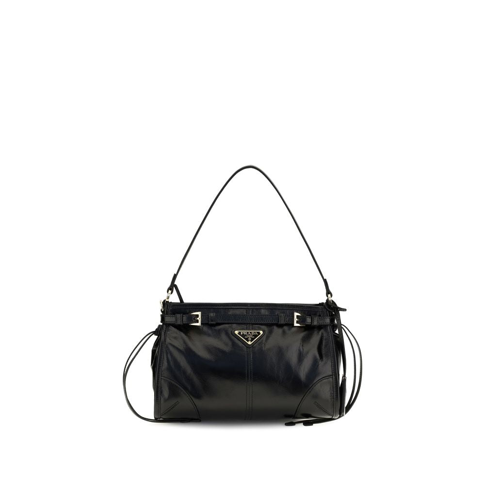 Prada Schwarze Kalbsleder Bos Taurus Handtasche