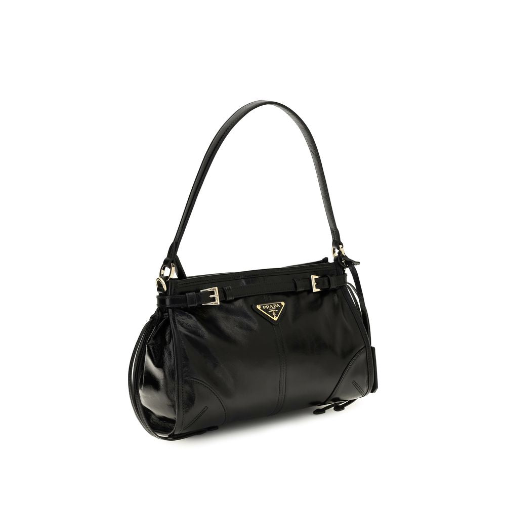 Prada Schwarze Kalbsleder Bos Taurus Handtasche