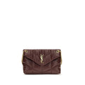 Saint Laurent Schultertasche aus bordeauxrotem Lammleder