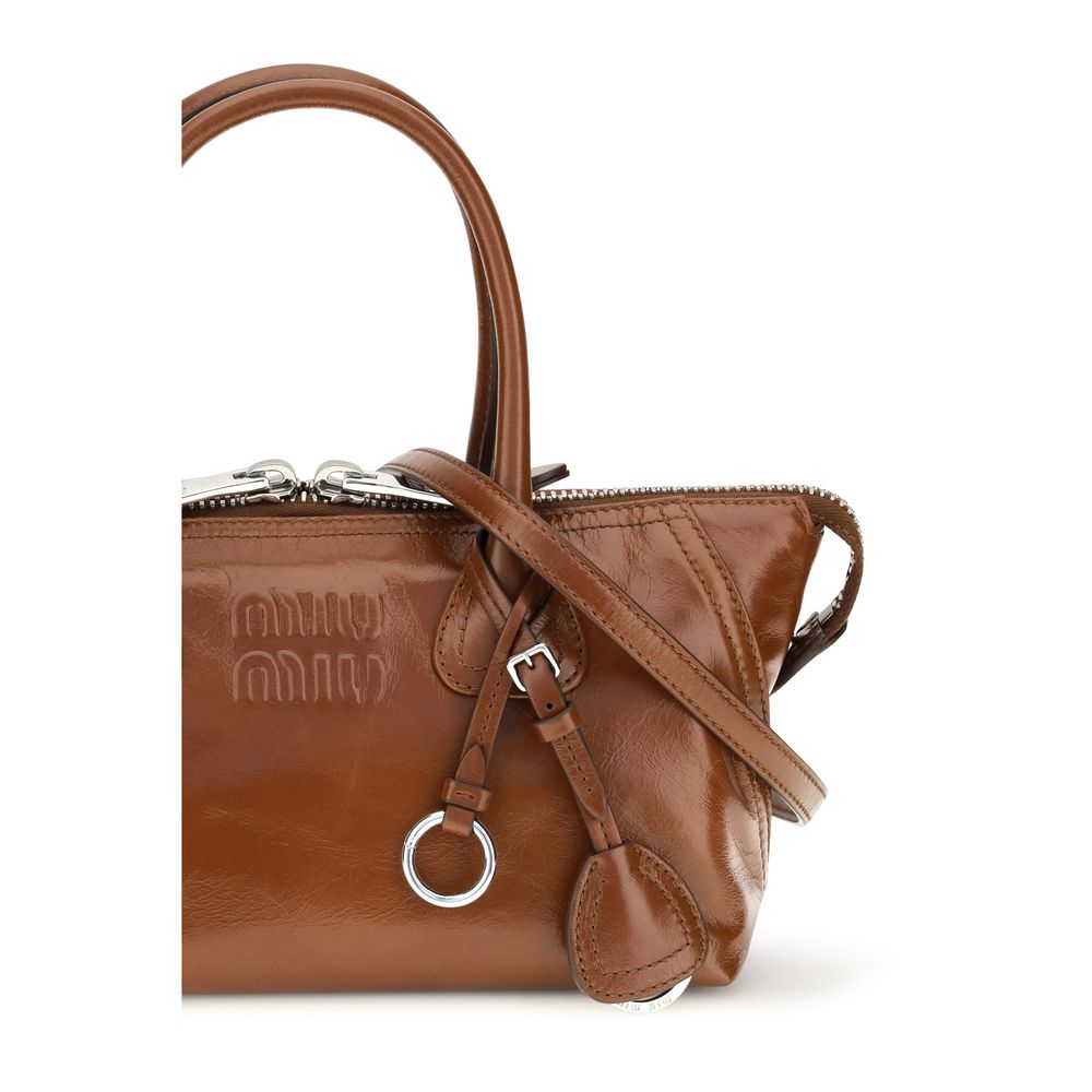 Miu Miu Braune Kalbsleder Bos Taurus Handtasche
