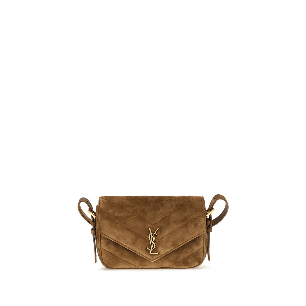 Saint Laurent Braune Kalbsleder-Tasche Bos Taurus