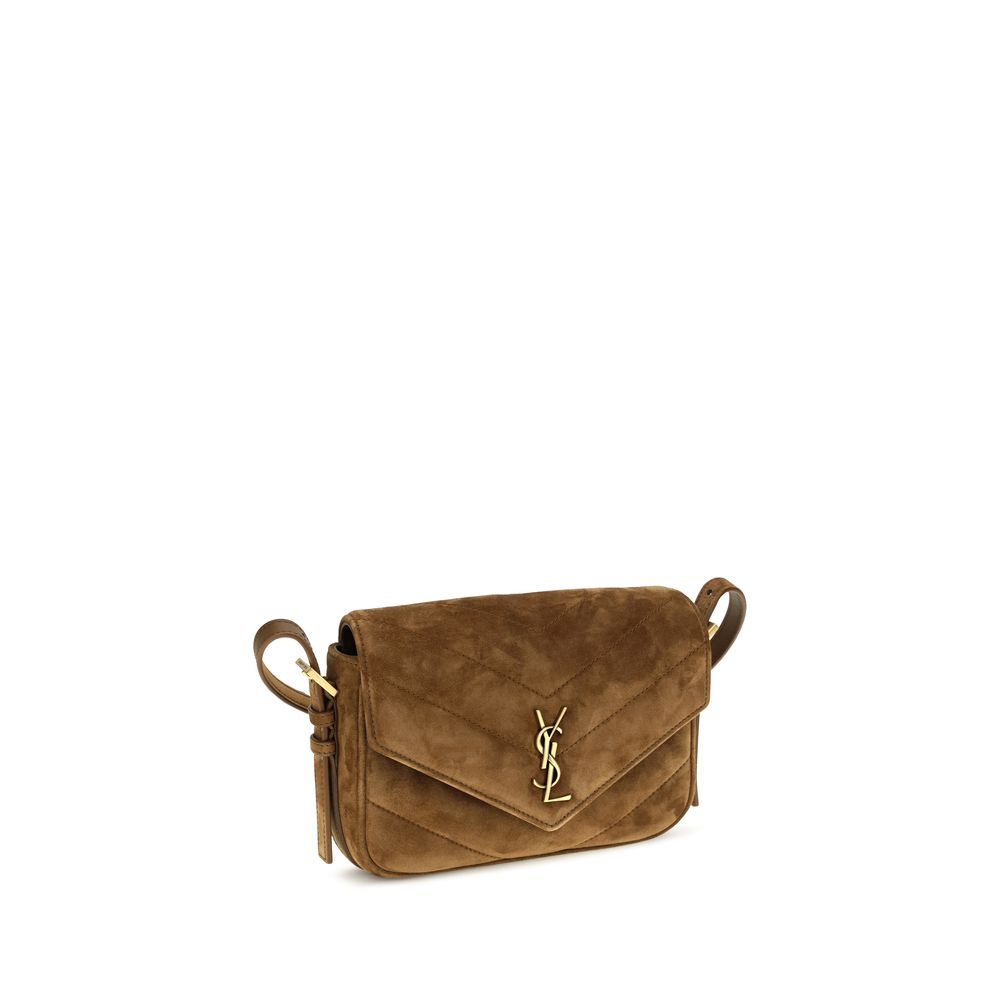 Saint Laurent Braune Kalbsleder-Tasche Bos Taurus