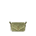Saint Laurent Zweifarbige Schultertasche aus Wildleder