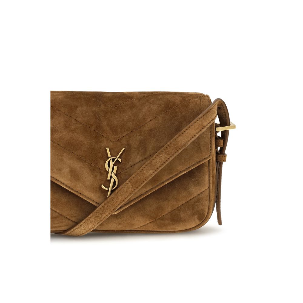 Saint Laurent Braune Kalbsleder-Tasche Bos Taurus