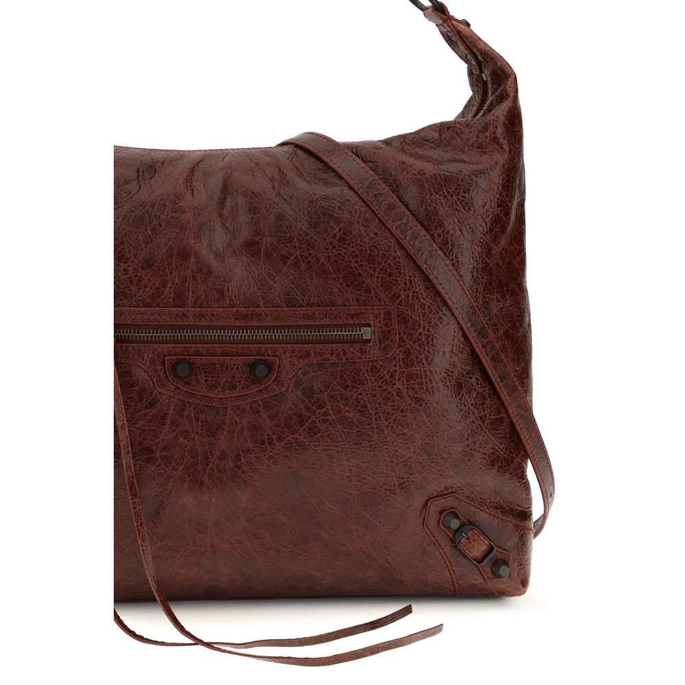 Balenciaga Schultertasche aus bordeauxrotem Lammleder Ovis Aries Aries