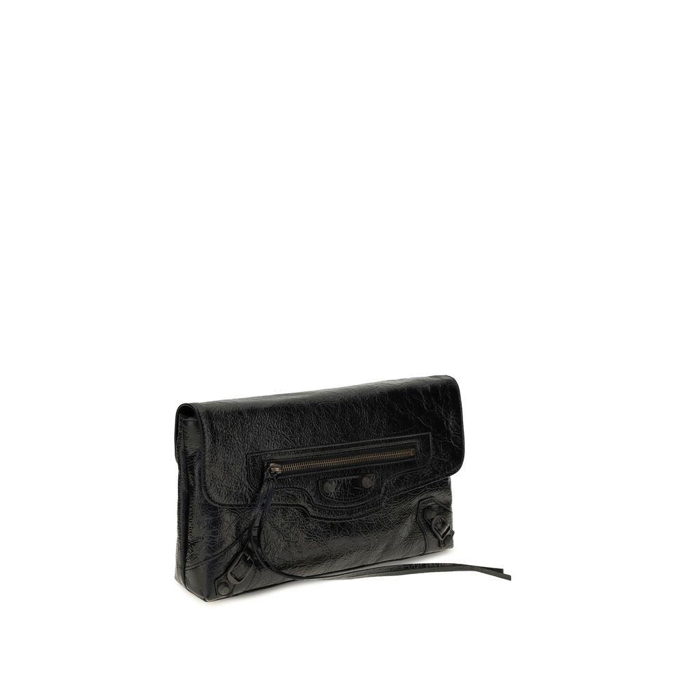 Balenciaga Schwarze Kalbsleder Bos Taurus Clutch Bag