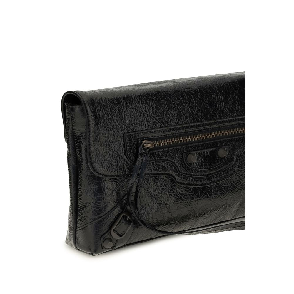 Balenciaga Schwarze Kalbsleder Bos Taurus Clutch Bag