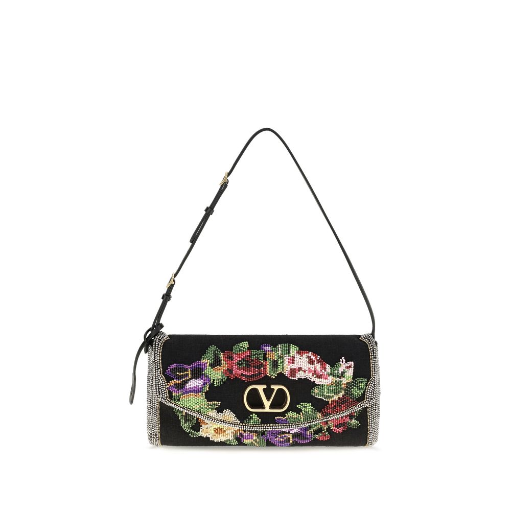 Valentino Garavani Schwarze Schultertasche aus Satin