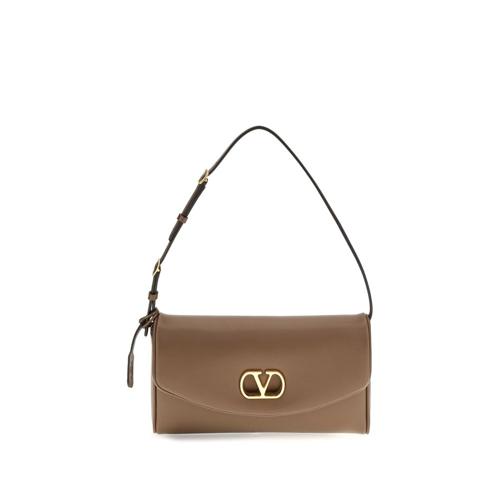 Valentino Garavani Braune Kalbsleder Bos Taurus Schultertasche