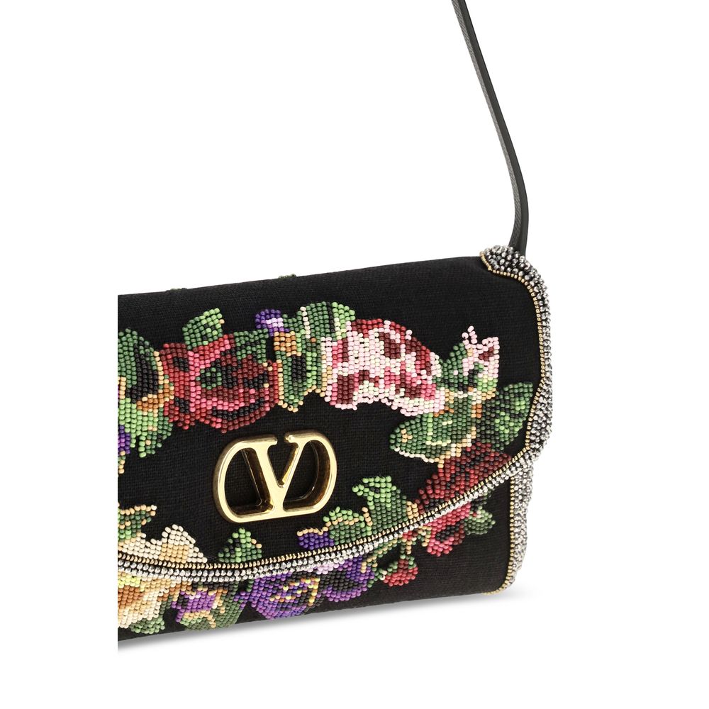 Valentino Garavani Schwarze Schultertasche aus Satin