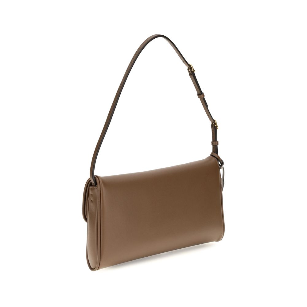 Valentino Garavani Braune Kalbsleder Bos Taurus Schultertasche