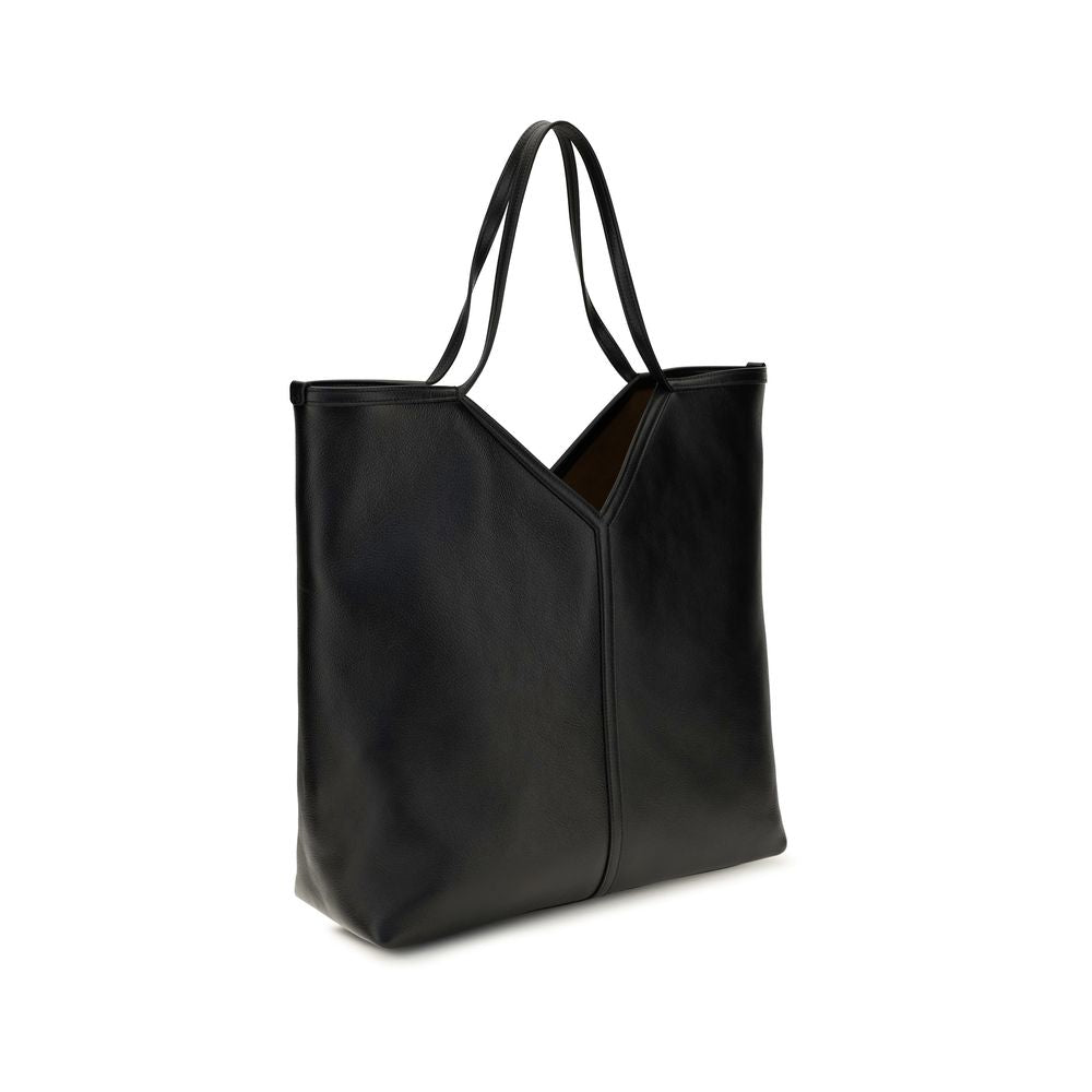 Saint Laurent Schwarze Bos Taurus Kalbsleder Schultertasche