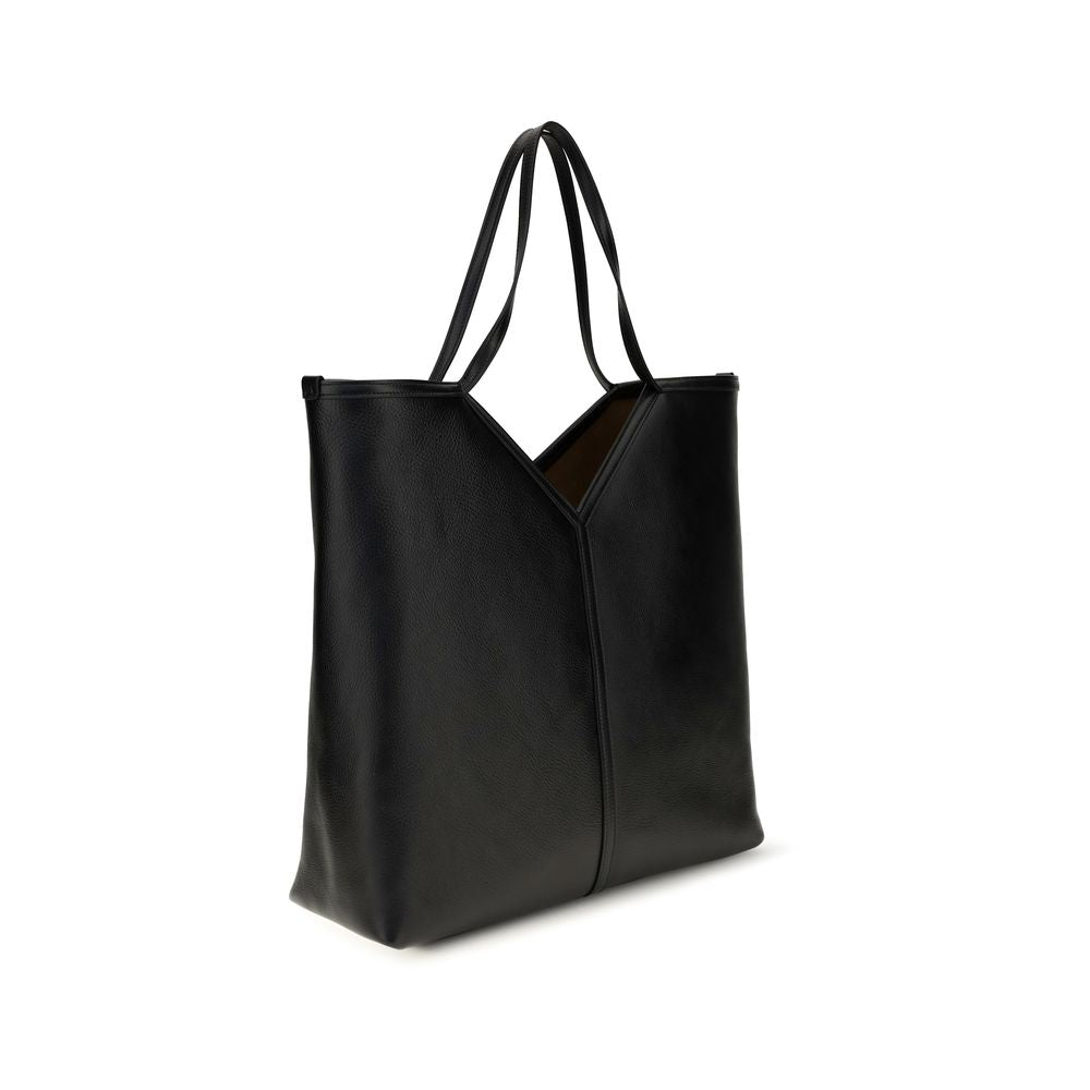 Saint Laurent Schwarze Bos Taurus Kalbsleder Schultertasche