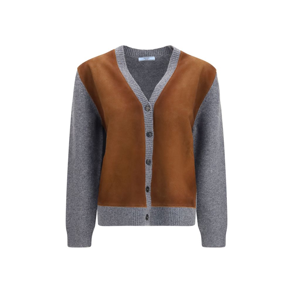 Prada Mehrfarbige Strickjacke aus Wolle Oves Aries