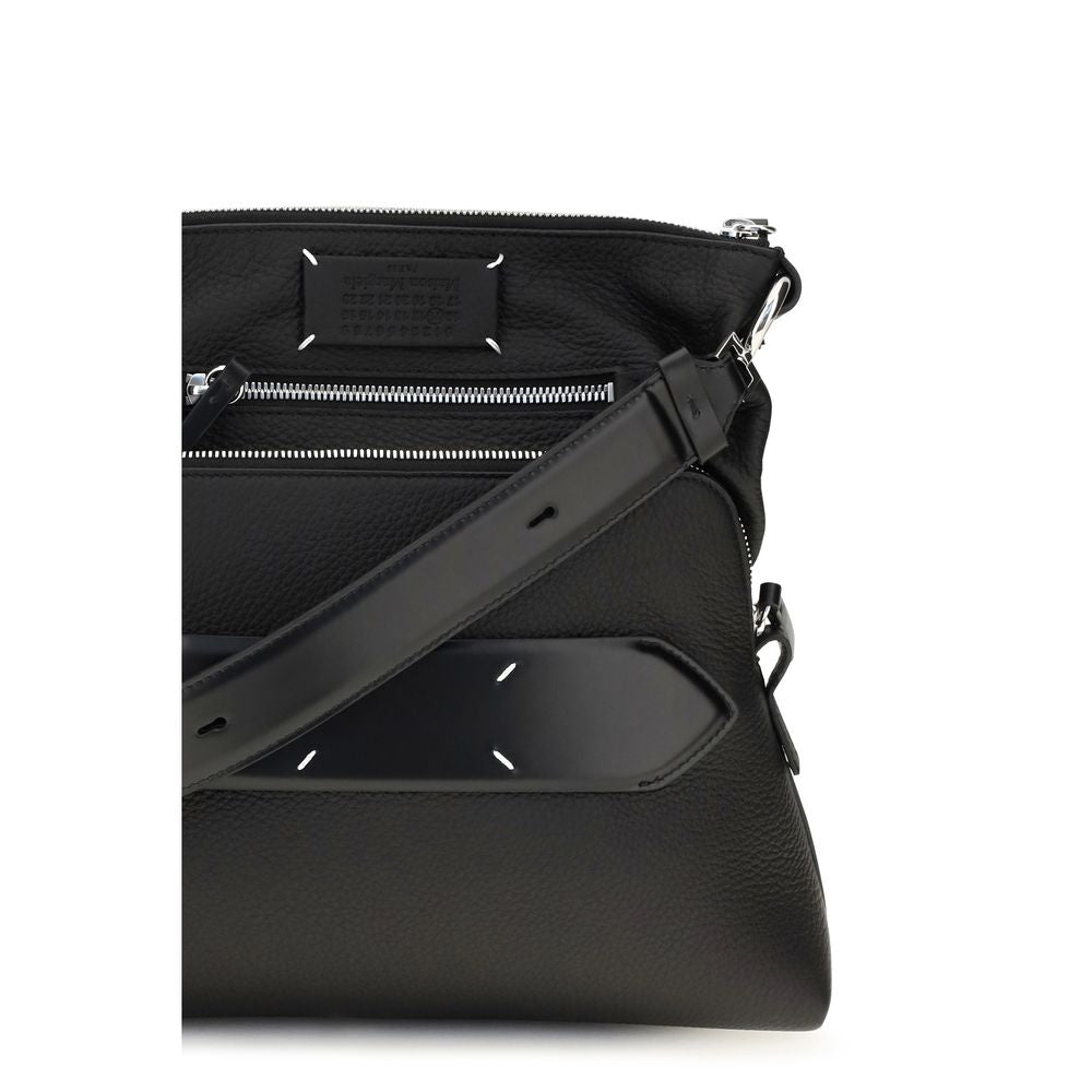 Maison Margiela Schwarze Lammleder Schultertasche Ovis Aries Aries