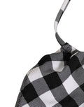 Dolce & Gabbana Schwarz-weißer Bikini-Top mit Neckholder und Karomuster