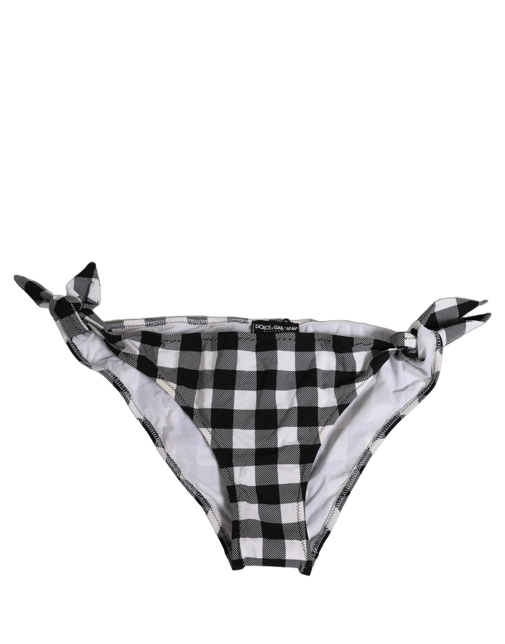 Dolce & Gabbana Schwarz-weißer Karomuster-Bikinihose