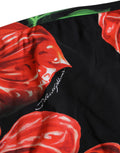 Dolce & Gabbana Schwarzer Bikini-Slip mit Blumenprint aus Nylon