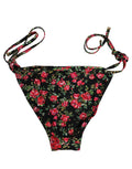Dolce & Gabbana Schwarzer Bikini-Slip mit Blumenprint aus Nylon