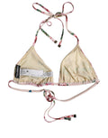 Dolce & Gabbana Pink Nylon Floral Halter Bikini-Oberteil