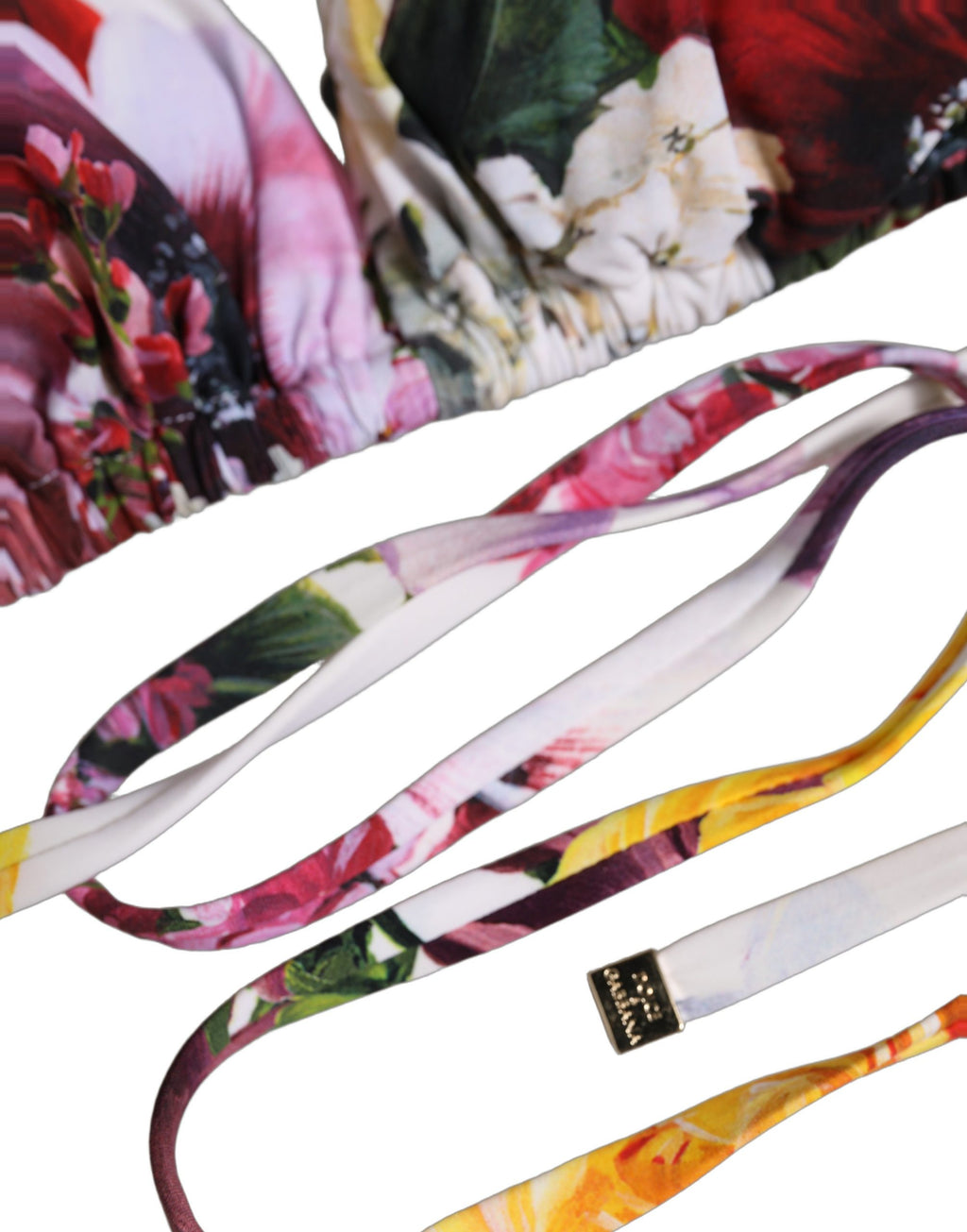 Dolce & Gabbana Weißer Bikini-Oberteil mit Blumenprint