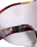 Dolce & Gabbana Weißer Bikini-Oberteil mit Blumenprint aus Nylon