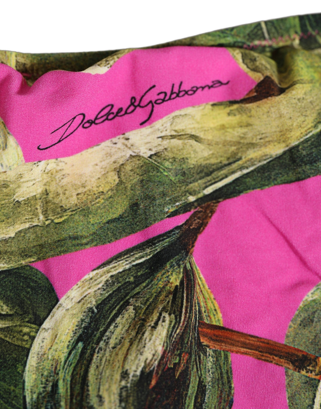 Dolce & Gabbana Bikinihose in Fuchsia Pink mit Feigen-Print
