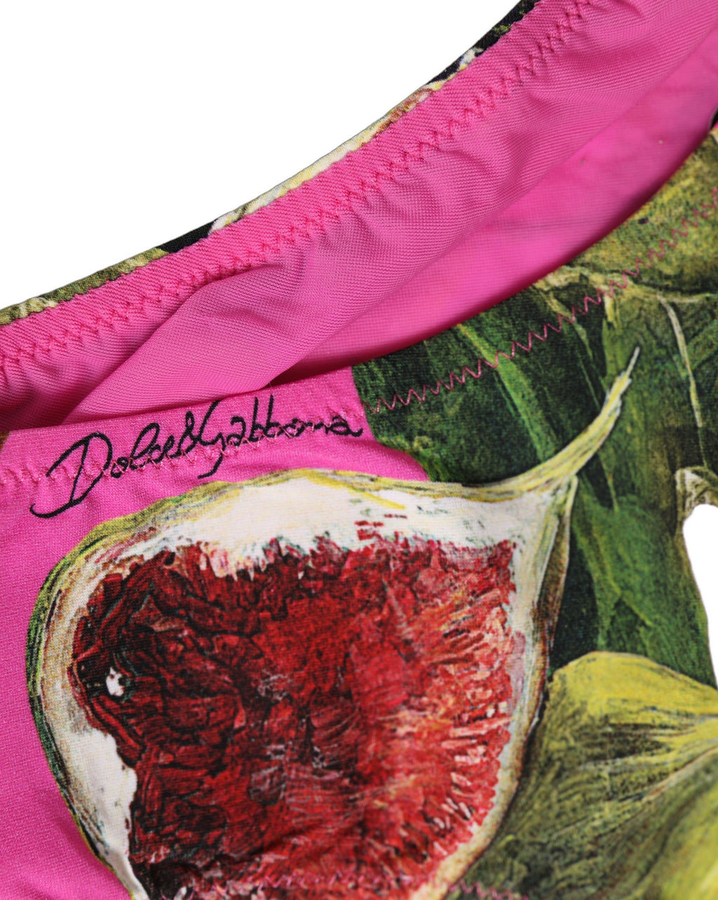 Dolce & Gabbana Bikinihose in Fuchsia Pink mit Feigen-Print