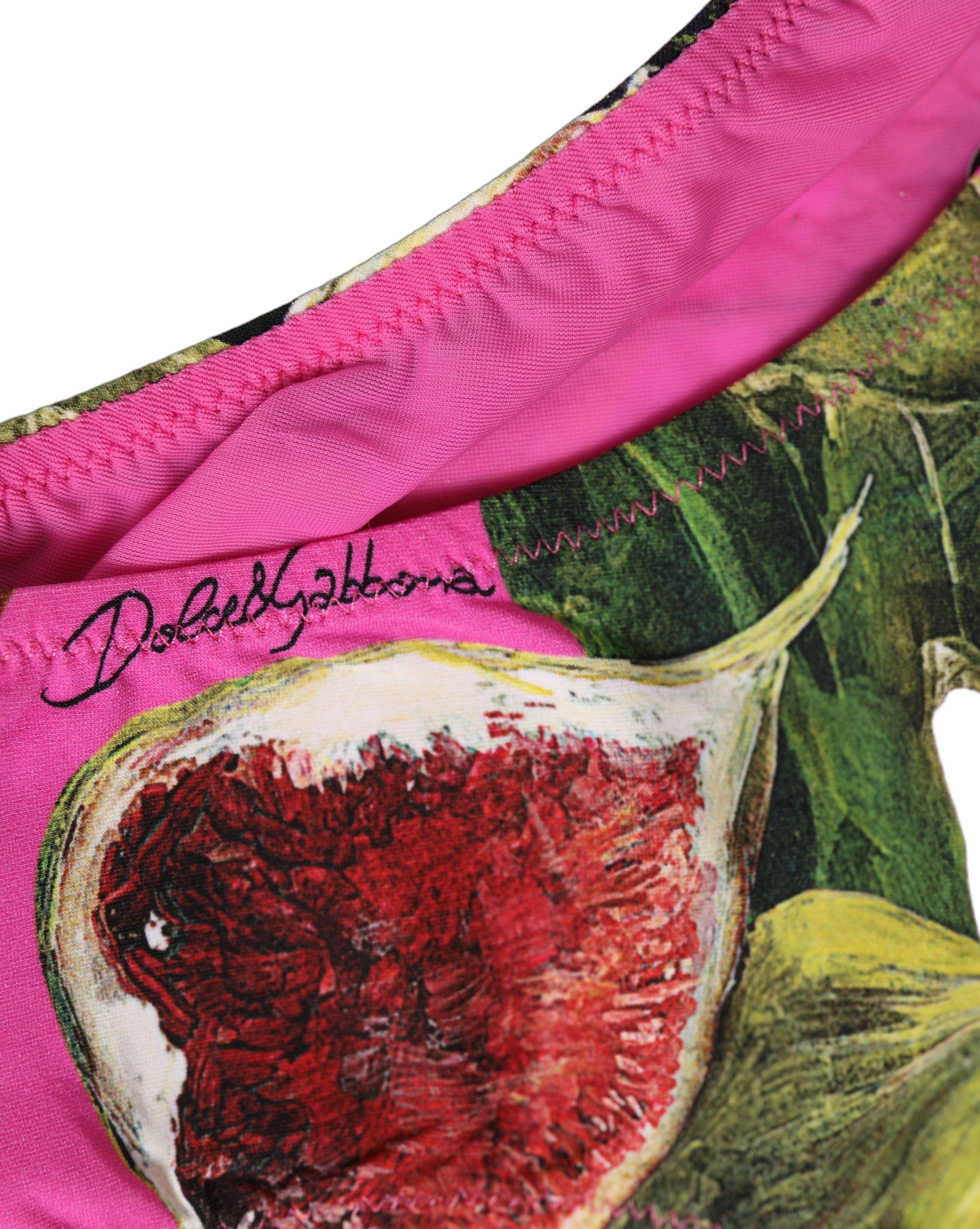 Dolce & Gabbana Bikinihose in Fuchsia Pink mit Feigen-Print