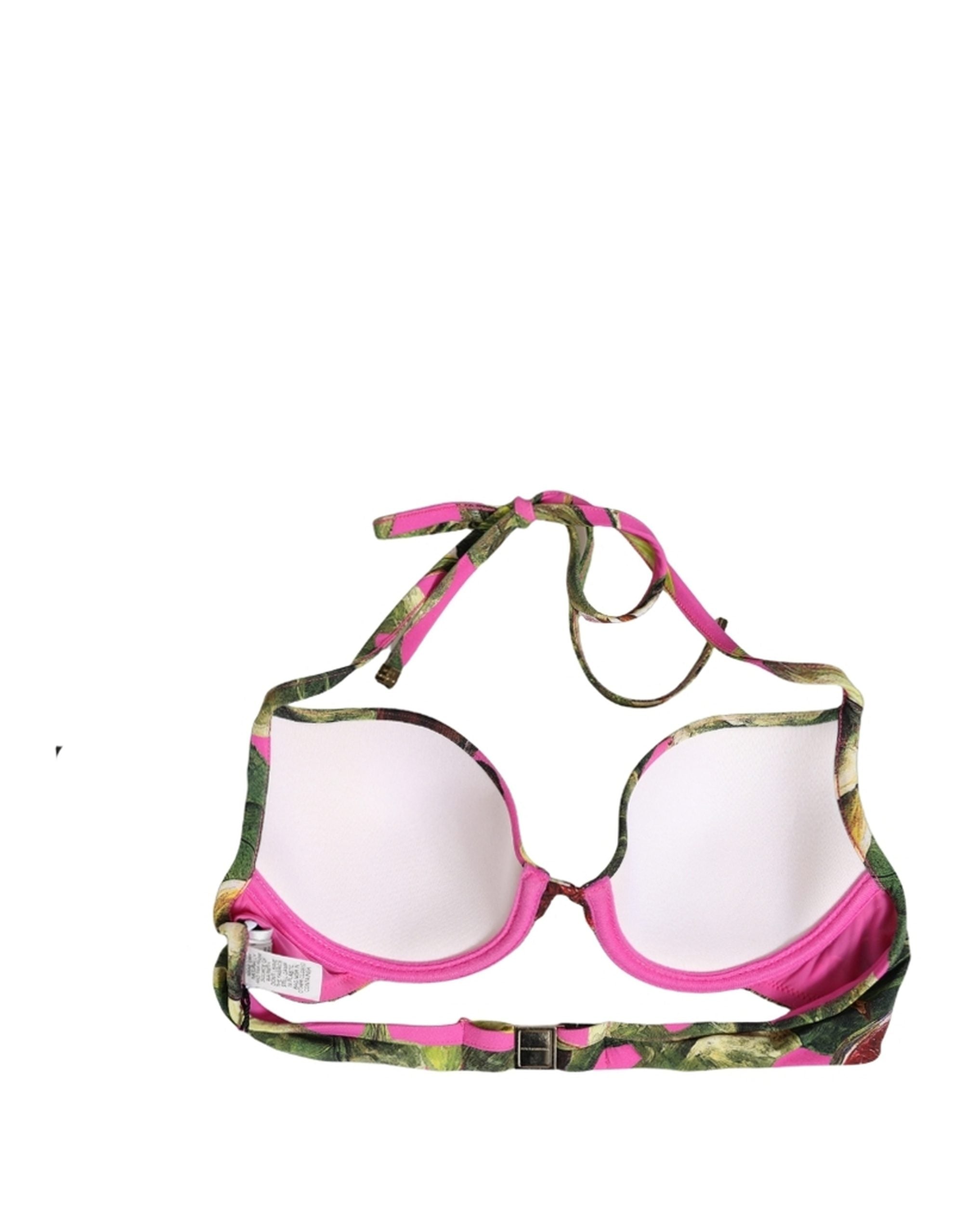 Dolce & Gabbana Bikini-Oberteil in Fuchsia Pink mit Feigen-Print
