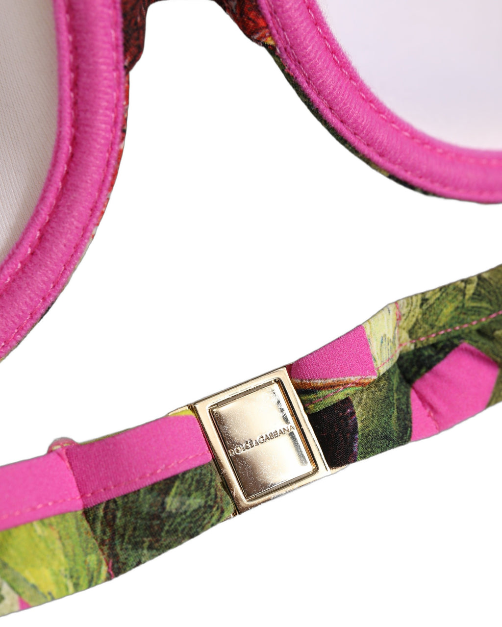 Dolce & Gabbana Bikini-Oberteil in Fuchsia Pink mit Feigen-Print