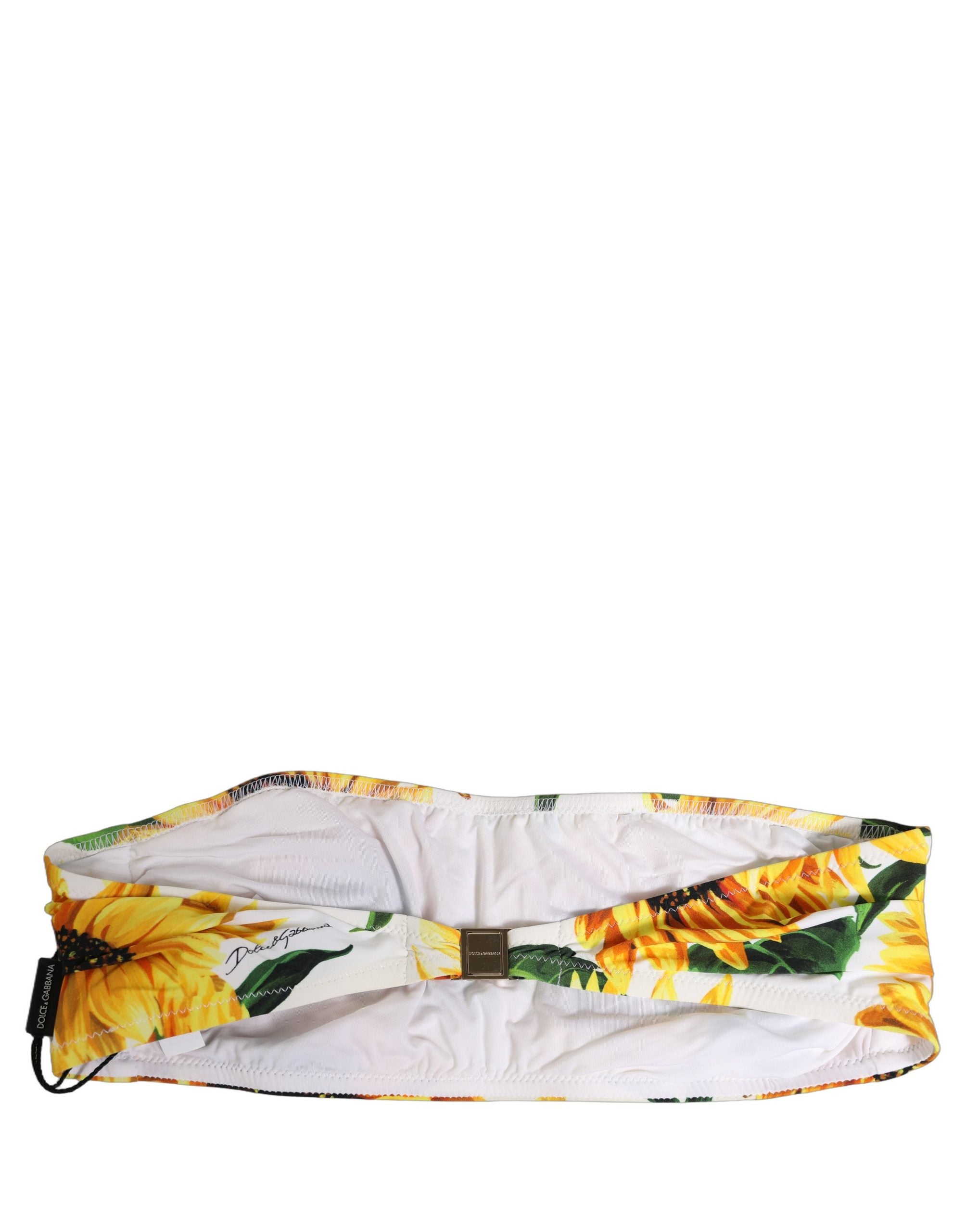 Dolce & Gabbana Bikini-Oberteil Bandeau mit weißem Sonnenblumen-Print