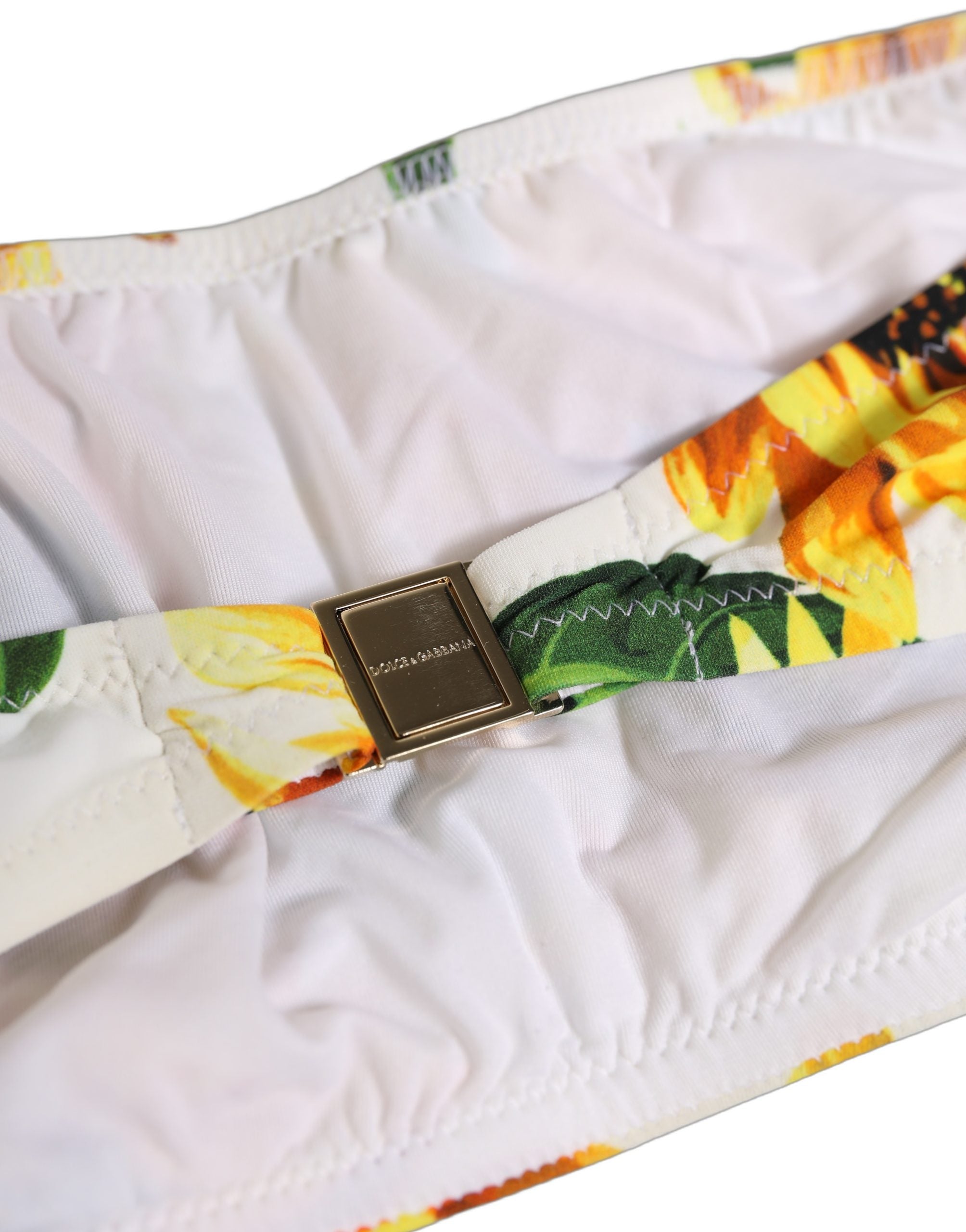 Dolce & Gabbana Bikini-Oberteil Bandeau mit weißem Sonnenblumen-Print