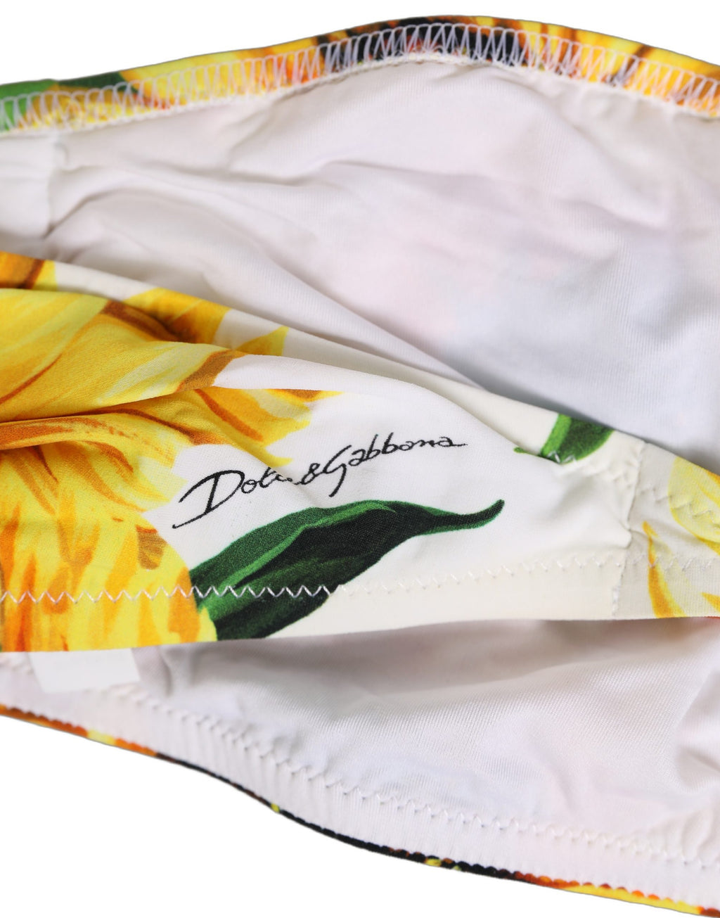 Dolce & Gabbana Bikini-Oberteil Bandeau mit weißem Sonnenblumen-Print