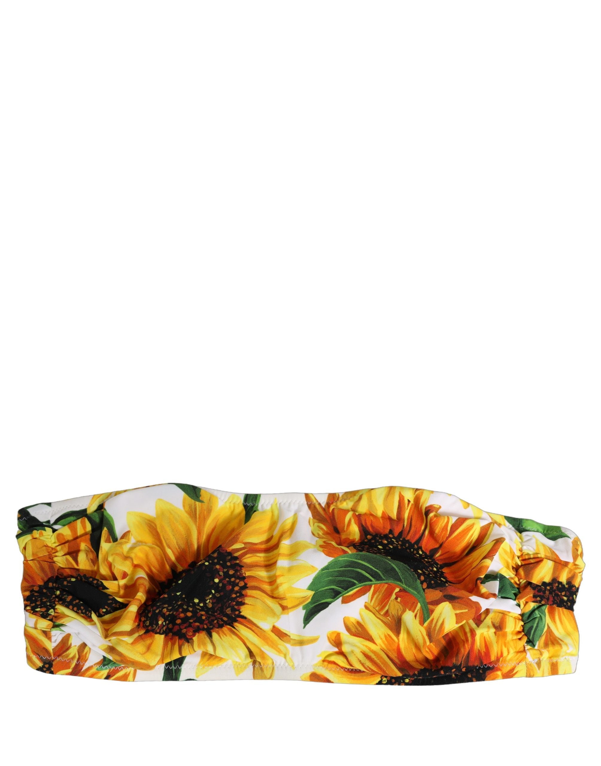 Dolce & Gabbana Bikini-Oberteil Bandeau mit weißem Sonnenblumen-Print