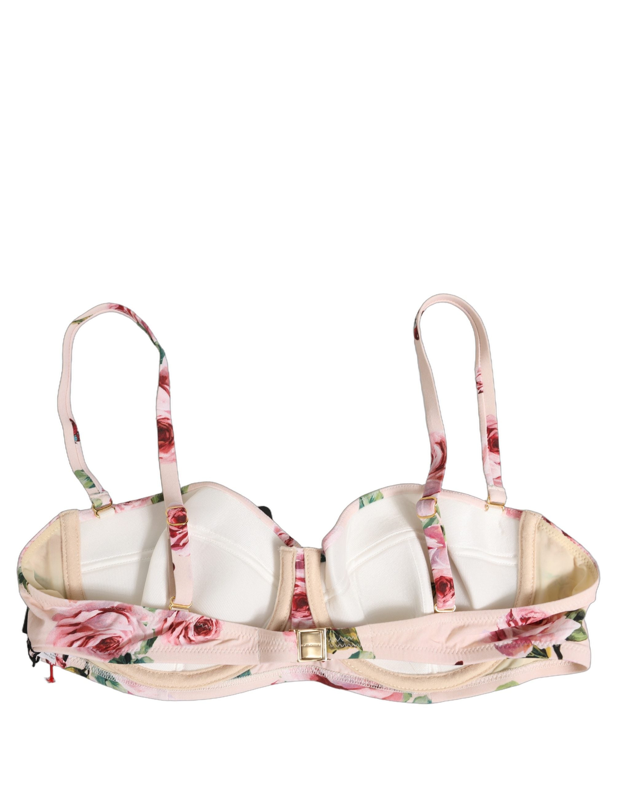 Dolce & Gabbana Bikini-Oberteil mit Bügel und pinkem Blumenprint