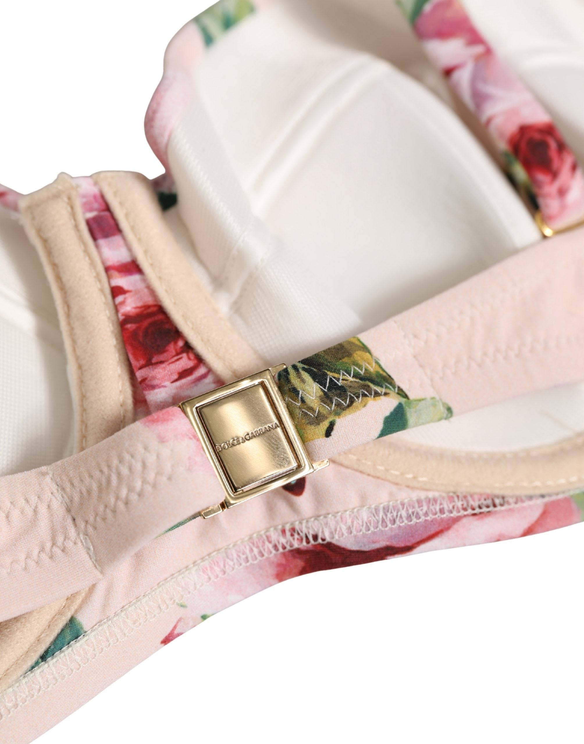 Dolce & Gabbana Bikini-Oberteil mit Bügel und pinkem Blumenprint