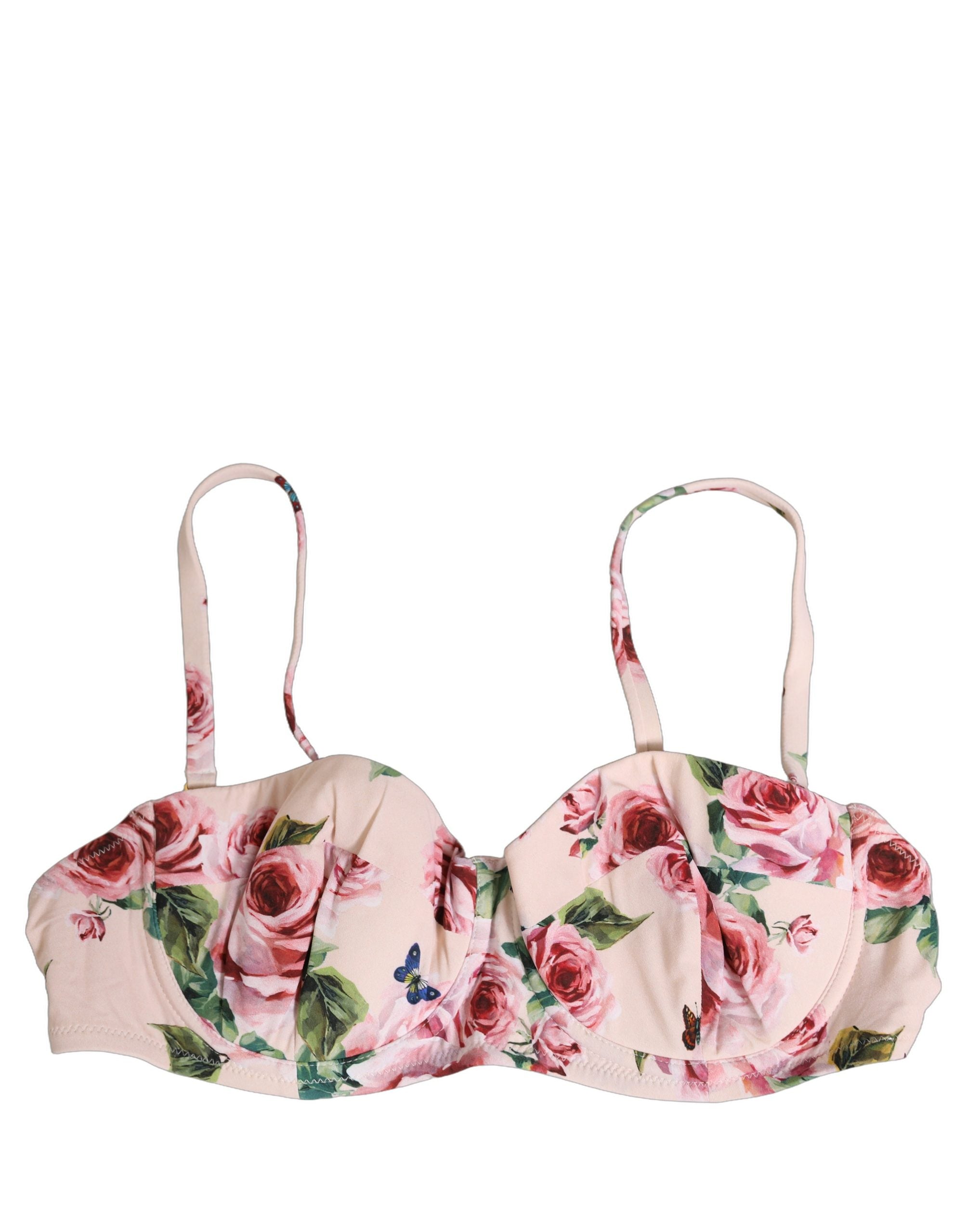 Dolce & Gabbana Bikini-Oberteil mit Bügel und pinkem Blumenprint