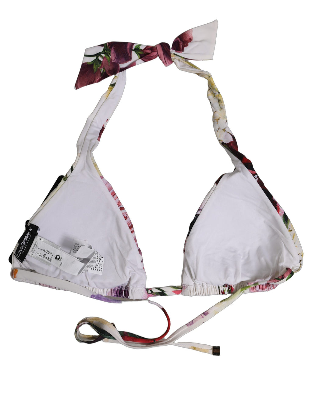 Dolce & Gabbana Weißer Bikini-Oberteil mit Blumenprint
