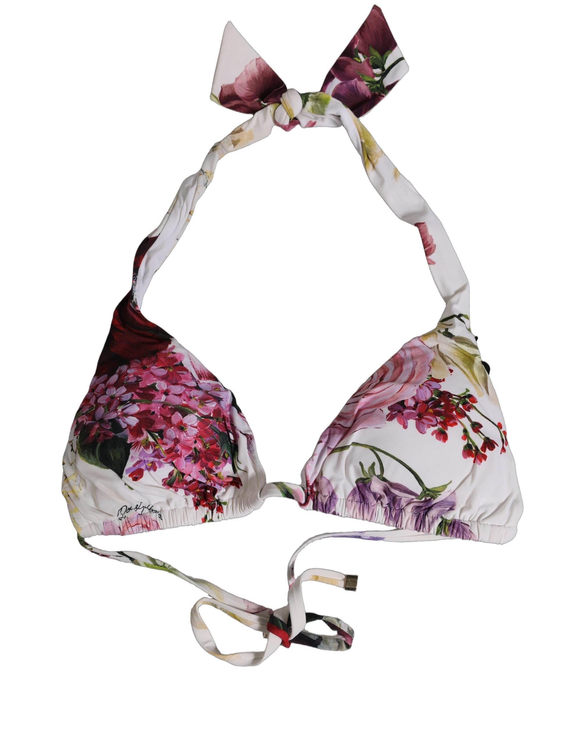 Dolce & Gabbana Weißer Bikini-Oberteil mit Blumenprint