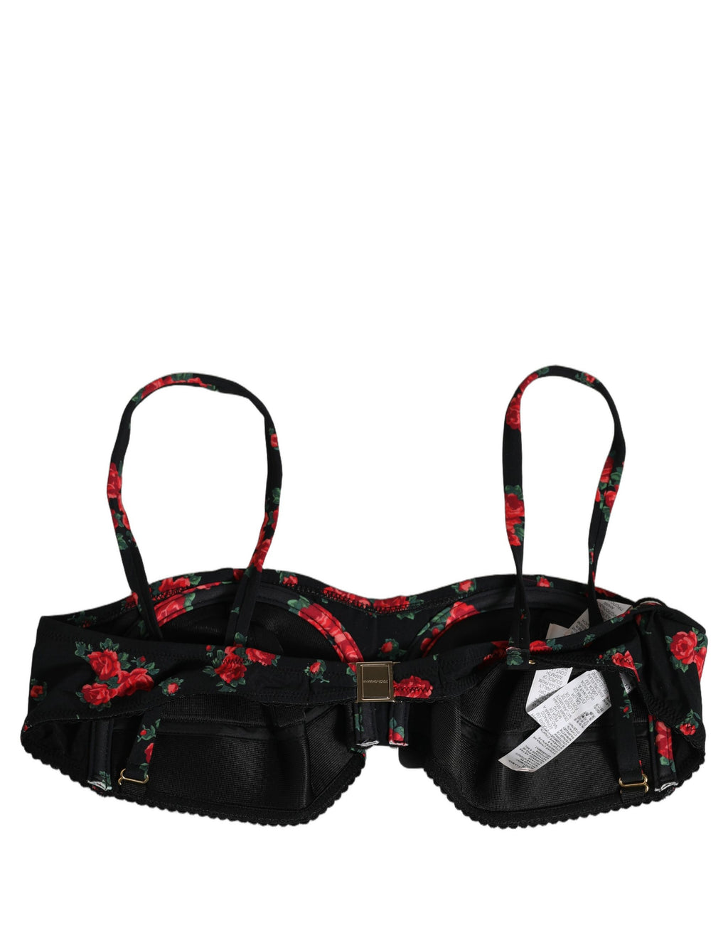 Dolce & Gabbana Schwarzer Bikini-Bade-Top mit Blumenprint und Bügel