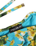 Dolce & Gabbana Bikini-Hose mit blauem Blumenprint aus Nylon