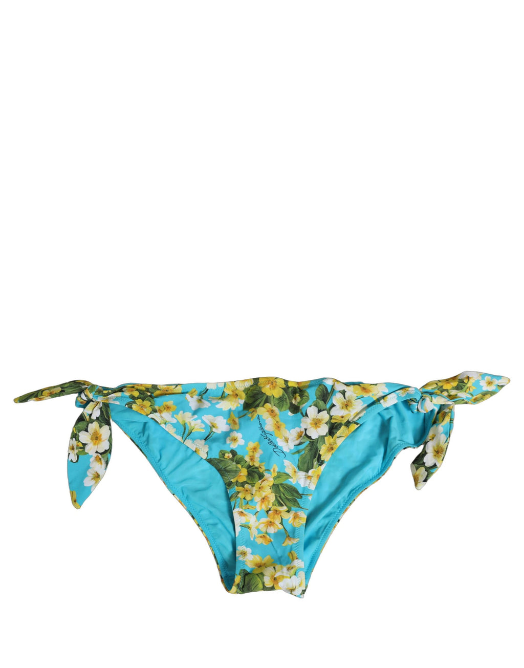 Dolce & Gabbana Bikini-Hose mit blauem Blumenprint aus Nylon