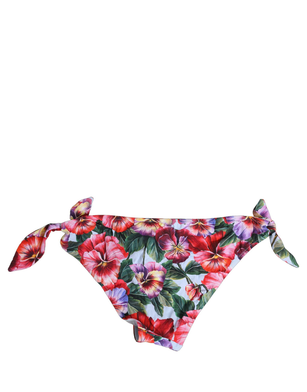 Dolce & Gabbana Weiße Bikinihose mit Blumenprint aus Nylon