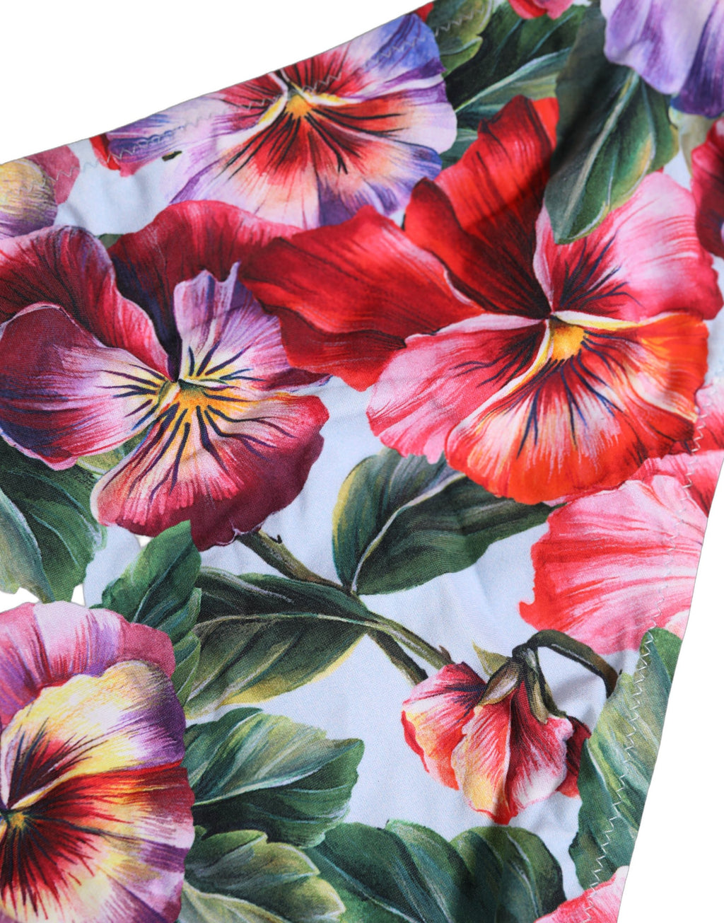 Dolce & Gabbana Weiße Bikinihose mit Blumenprint aus Nylon