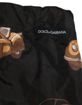 Dolce & Gabbana Badeshorts mit schwarzem Auto-Print Beachwear Swimwear